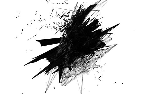 wallpaper desktop abstract 3D artjunks Collective  MORNING star black White