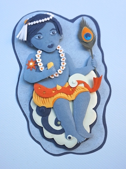 janmashtami  Krishna's Birthday papersculpture paperart cutpaper