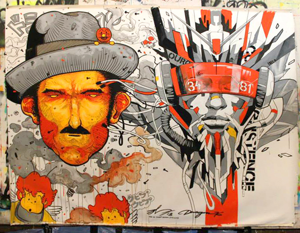 aleix gordo JAPON japan tour tadaomi SHIBUYA dragon76 tokyo Exhibition  art arte Mural wall barcelona