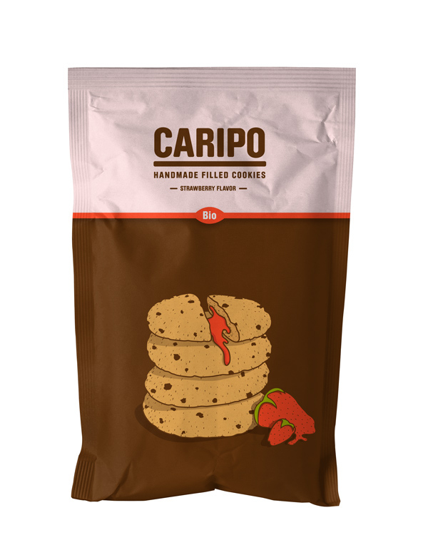 Caripo massive illustration Kostas Kaparos student project biscuits campaign funny corporate illustration Cookies Packaging chocolate packaging greek pacaging Athens packaging Athens Illustration Athens design packaging design