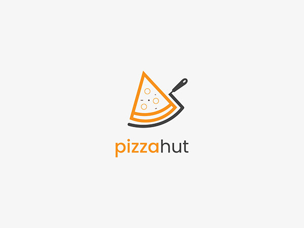 pizza hut logo design. frying pan pizza
