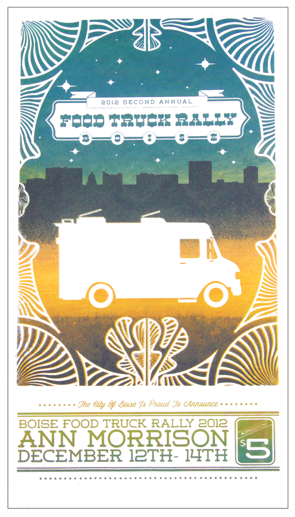 food truck rally Food  psychedelic screen printing