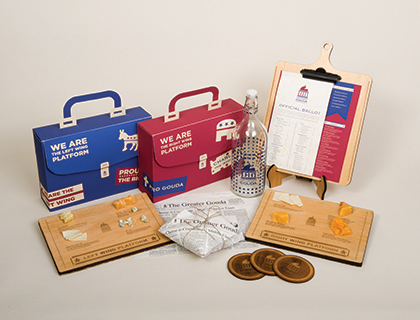 restaurant Cheese politics graphics campaign package design identity story image