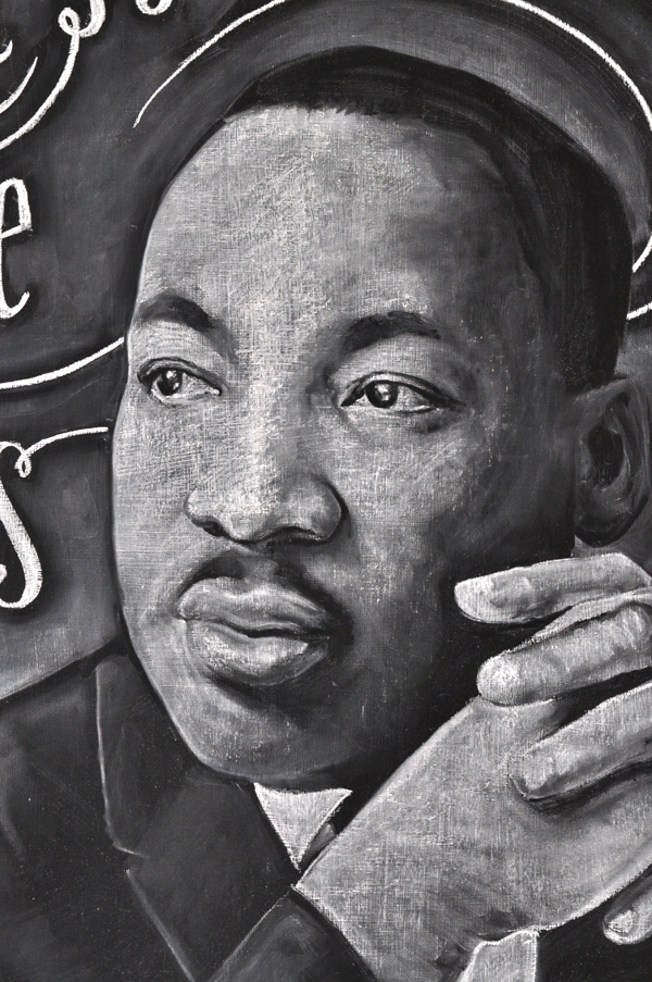 MLK Martin Luther King Jr. type HAND LETTERING lettering portrait chalk Chalk art Chalk Lettering blackboard Chalkboard dangerdust CCAD columbus