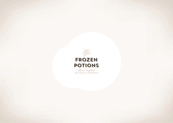 ice cream ice Potions cream flavors frost frozen desserts Frozen Creations hand crafted 100% natural Events Ice Cream Cookies visual identity logo social