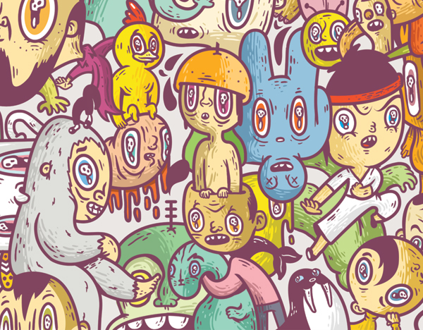 colors details doodling crazy weird characters