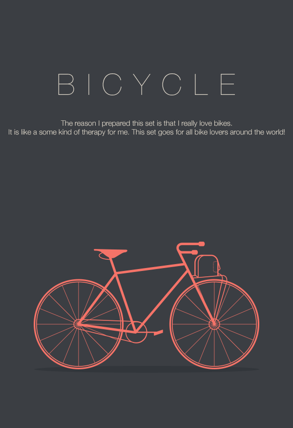 Bicycle Bike art Icon icon set vector line line art design bisiklet flat