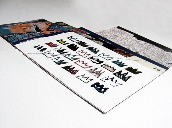 Basquiat brochure Exhibition  jean michel leaflet pamphlet catalog experiment crown king art gallery stitch page