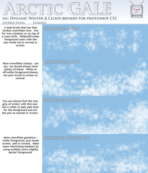 photoshop brushes frost snow ice clouds