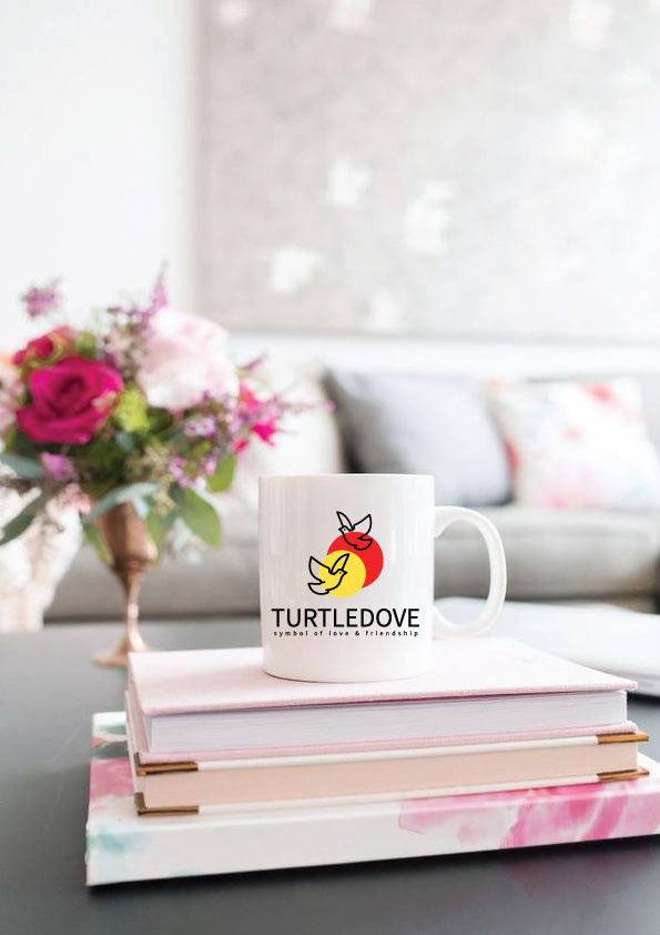Beautiful colorful eye catchy friendship gift & lifestyle logo Love turtledove Unique vibrant