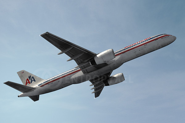 rendering Aircraft American Airlines Boeing 757 United Airlines