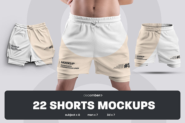 22 Men's Mockups Shorts with Compression Liner (3 Free) on Behance