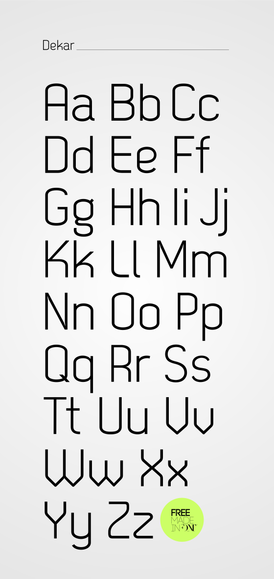 Dekar free font