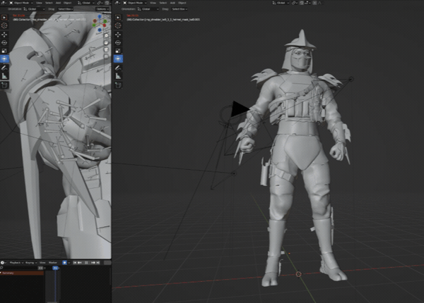 Armor blender call of duty CGI compositing dark direction Shredder TMNT warrior