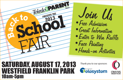 toledo parent Toledo Area Parent ohio oh Westfield Franklin Park back to school logo Event Fair