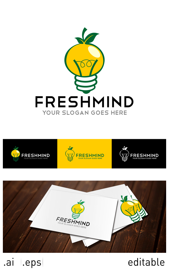 fresh idea vector logo design