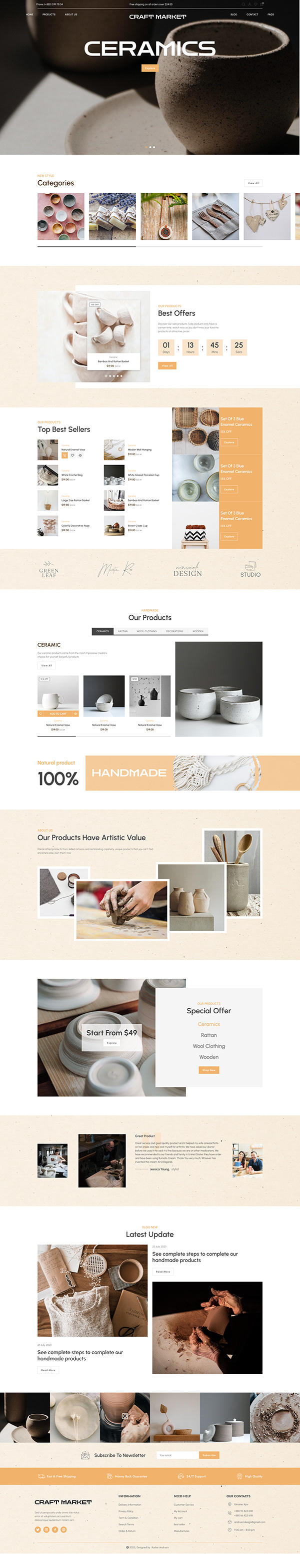 Design of the website of the handmade market!
