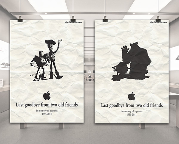 Steve Jobs poster tribute in memory of 1955-2011 apple