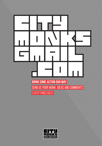 city monks brand workspace Urban type Typeface poster bezalel Image making open workspace creative font block final project בצלאל
