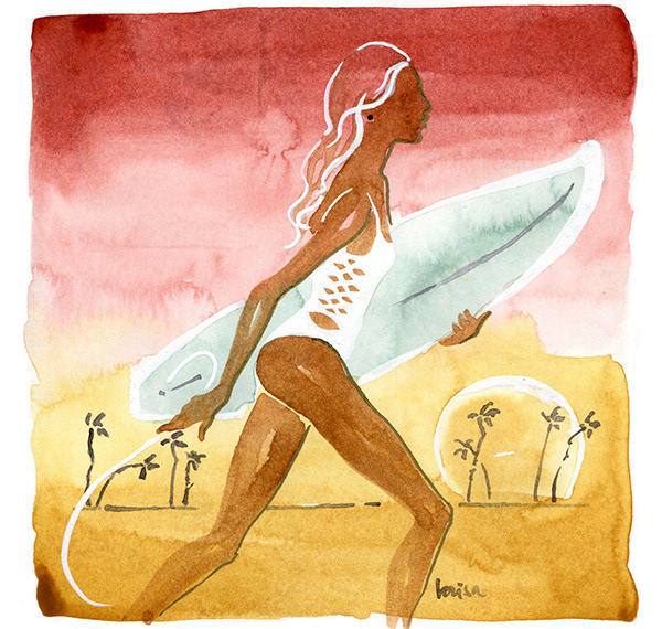 Surf art illustrations surflife Style HAWAII artist prints surfergirl lifestyle