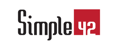 simple 42 typo logo Logotype red White business