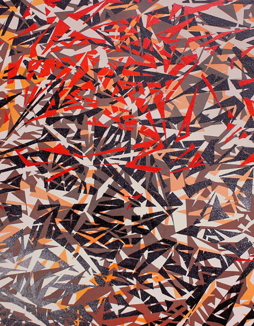 superflu avantgarde contemporary gallery design canvas red orange brown abstract spraypaint stencil Urban print