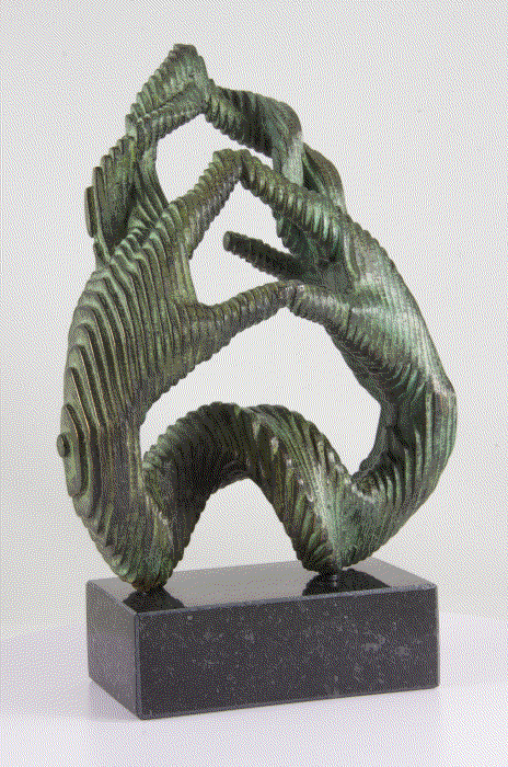  slicing bronze sculpture