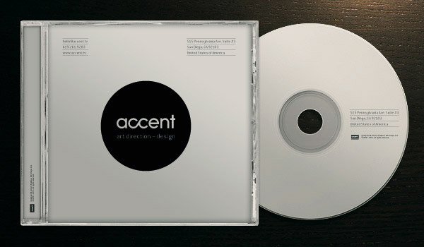 accent creative accent San Diego CA California Los Angeles Album art cover dj moog electronic Miguel Vega designer corporate guides clean minimal Business Cards translucent frosted plastic