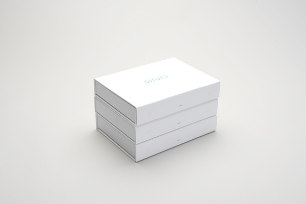 logo identity blue perspex box Website luxury White modern boutique layers minimalist