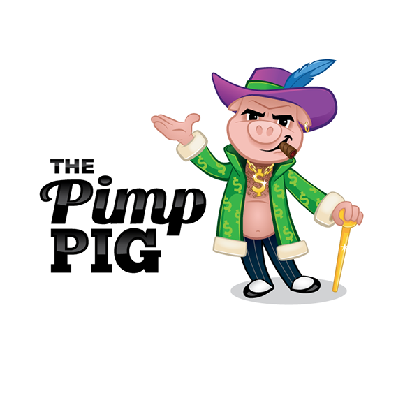 logo Character pig pimp money Government political