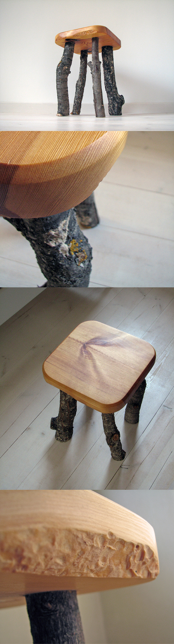 Tree   eco   recycle  pine  plum   sitting  Lithuania  DIY  Raw  natural  oiled  handmade  chair  bench