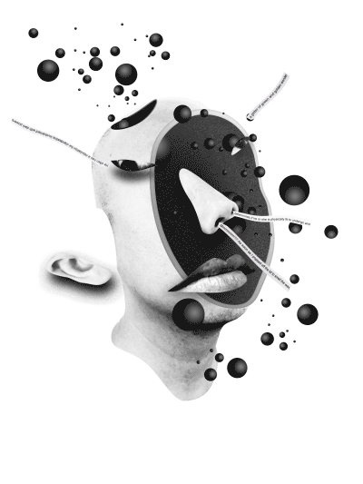 Dada animation  motion Monochromatic black white abstract design cockroach gif
