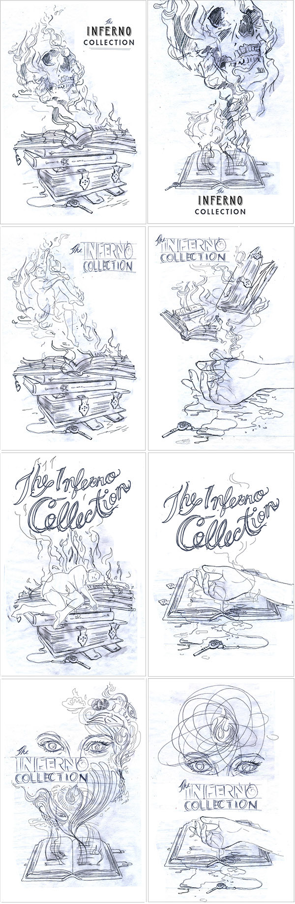 books book covers publishing   art skull fire Flames harlequin mystery book book art Cover Art jacqui oakley process sketches
