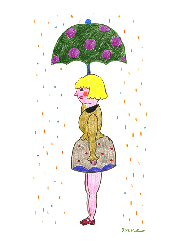 studio sonnim 스튜디오 손님 colored pencil rain Pluie Umbrella parapluie weather temps