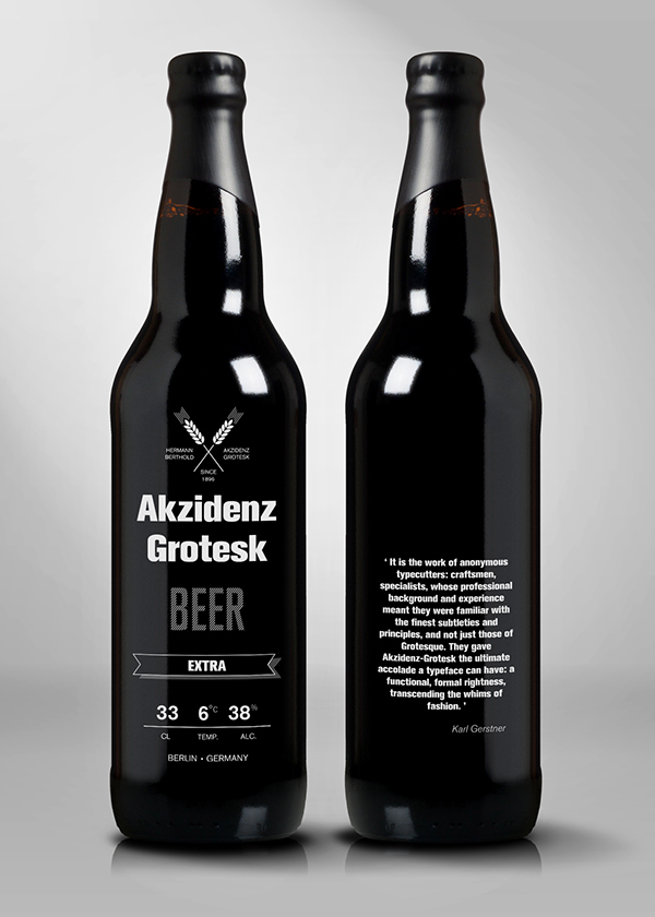 Akzidenz Grotesk Akzidenz-Grotesk akzidenz grotesk beer bottle typography   germany german