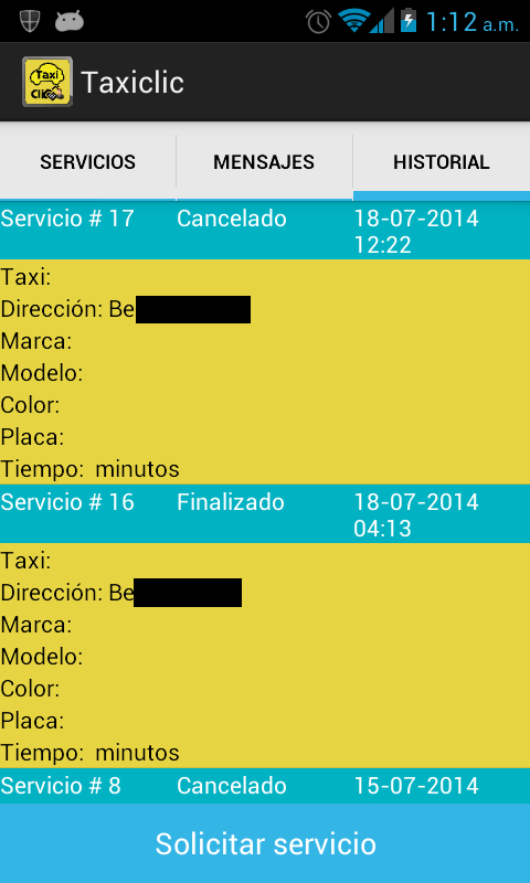 android taxi webservices GCM google maps geolocalizacion
