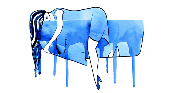 ink editorial poetic feminine flow Emotional sensitive sensible mood drip blue