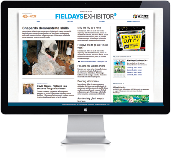 HTML css Responsive web design coding Responsive waikato independent fieldays fieldays 2012 exhibitor Fieldays Exhibitor newspaper