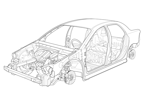 car development process aluminium body monocoque Monocoque car body body engineering