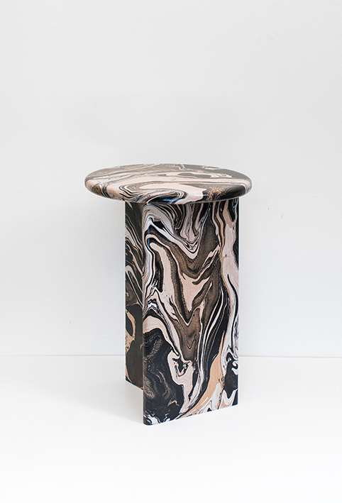 ferréol babin ecume stool Marble wood swirling