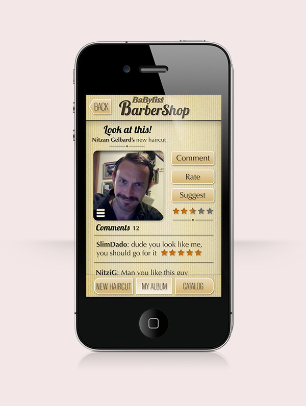 mobile app barber barbershop nitzan gelbard iphone screen phone hair