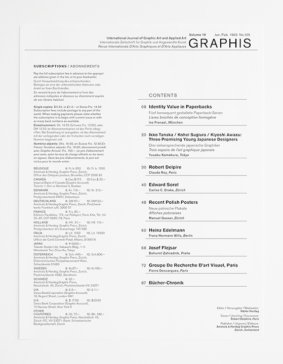 Graphis information graphic page index Table of Content magazine