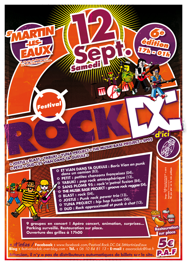 Character rock dc Logo Design rock d'ici alpes de haute Provence Manosque Montfuron Saint-martin les eaux Music Festival