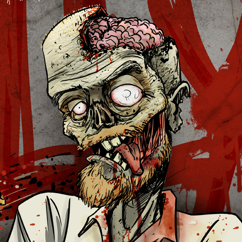 ILLUSTRATION  Halloween zombie blood gore digital painting photoshop wacom jellycube horror creepy
