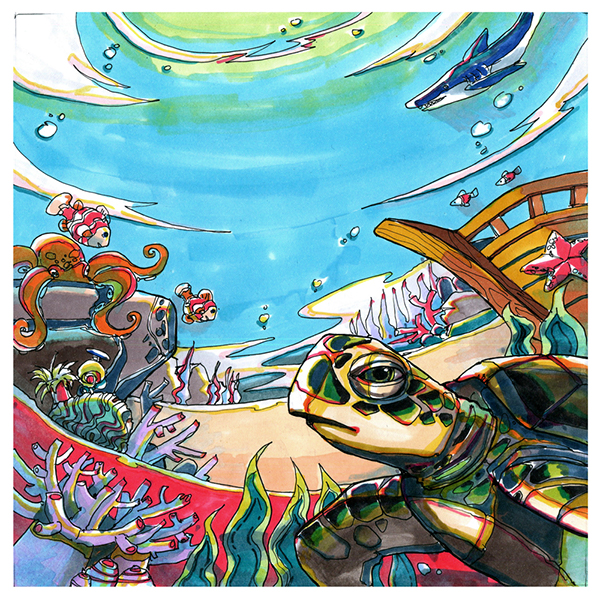 Safari and Ocean illustration on Behance