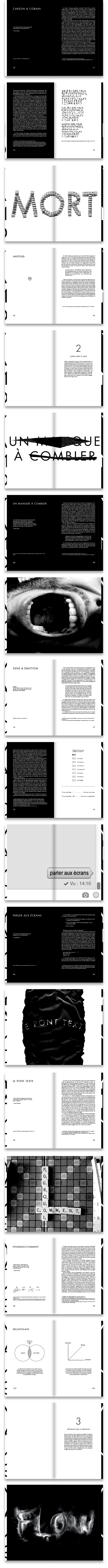 thesis design graphisme graphique print book black White editorial lettering diseño Gráficos Layout Mémoire Futura
