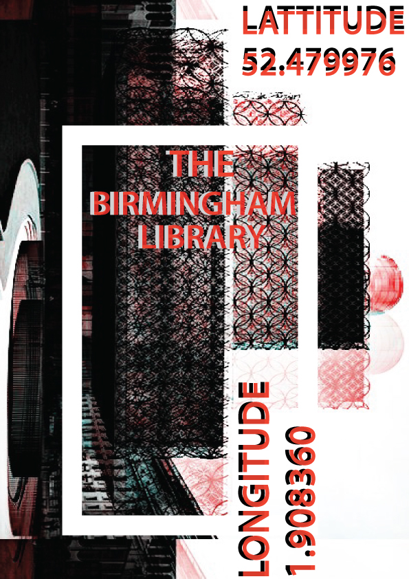 photoshop Longitude and latitude digital poster Birmingham Library
