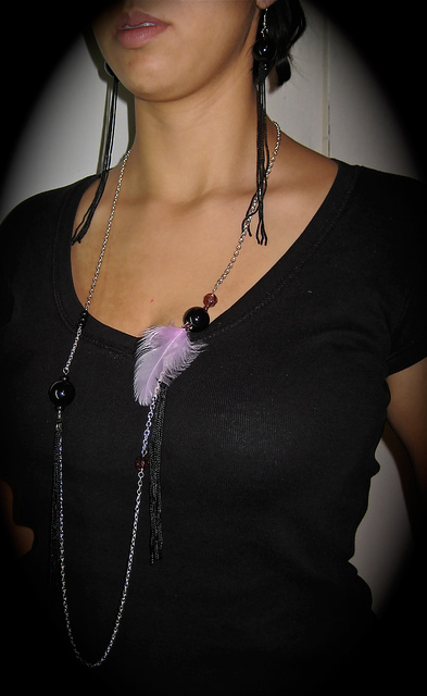 costume jewelry  Jewelry  fashion jewelry  feather corsette  chain corsette textile fringe