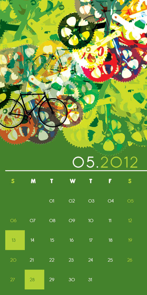 calendar fixed gear bikes transportation print