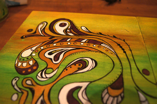 colors  panels wood acrilic shapes pattern gold green